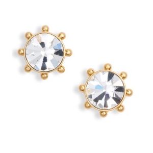 $58 Kate Spade Flying Colors Bezel Studs Clear / Gold